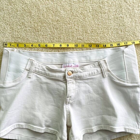 Isabel Maternity Ingrid & Isabel Cream Midi Shorts Size 10 Stretch 36" Waist - Picture 9 of 10